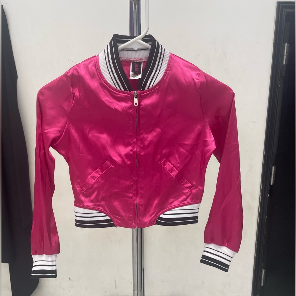 Hot pink bomber jacket